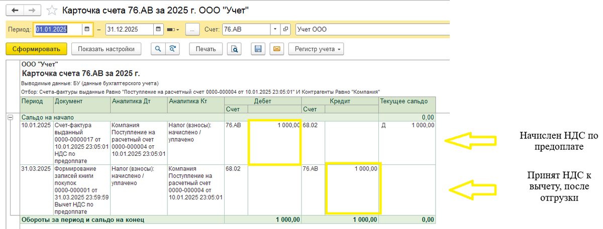учет ндс при усн в 1с